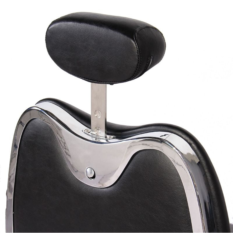 Gabbiano Moto Style Barber Chair Black - side view on a white background