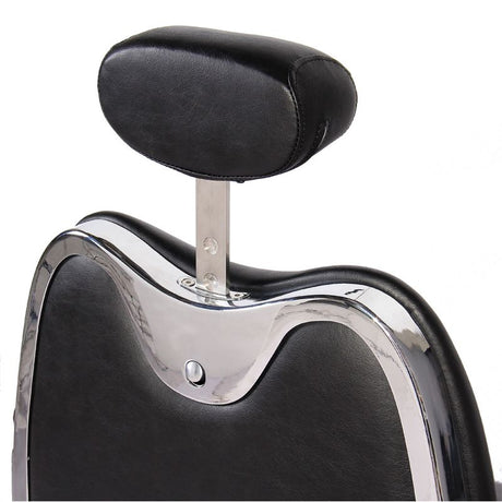 Gabbiano Moto Style Barber Chair Black - side view on a white background