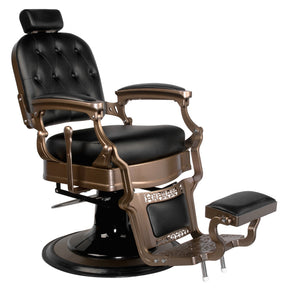 Gabbiano Old Ernesto Black Barber Chair - angled front view on a white background