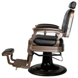 Gabbiano Old Ernesto Black Barber Chair - side view on a white background
