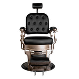 Gabbiano Old Ernesto Black Barber Chair - front view on a white background