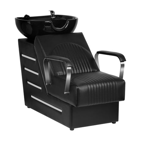 Gabbiano Orlean Hair Wash Unit Black - full product view at an angle on a white background