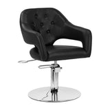 Gabbiano Parma Hair Salon Styling Chair Black - angled front view on a white background