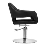 Gabbiano Parma Hair Salon Styling Chair Black - side view on a white background