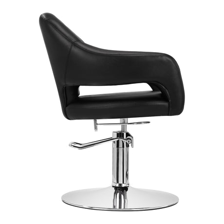 Gabbiano Parma Hair Salon Styling Chair Black - side view on a white background