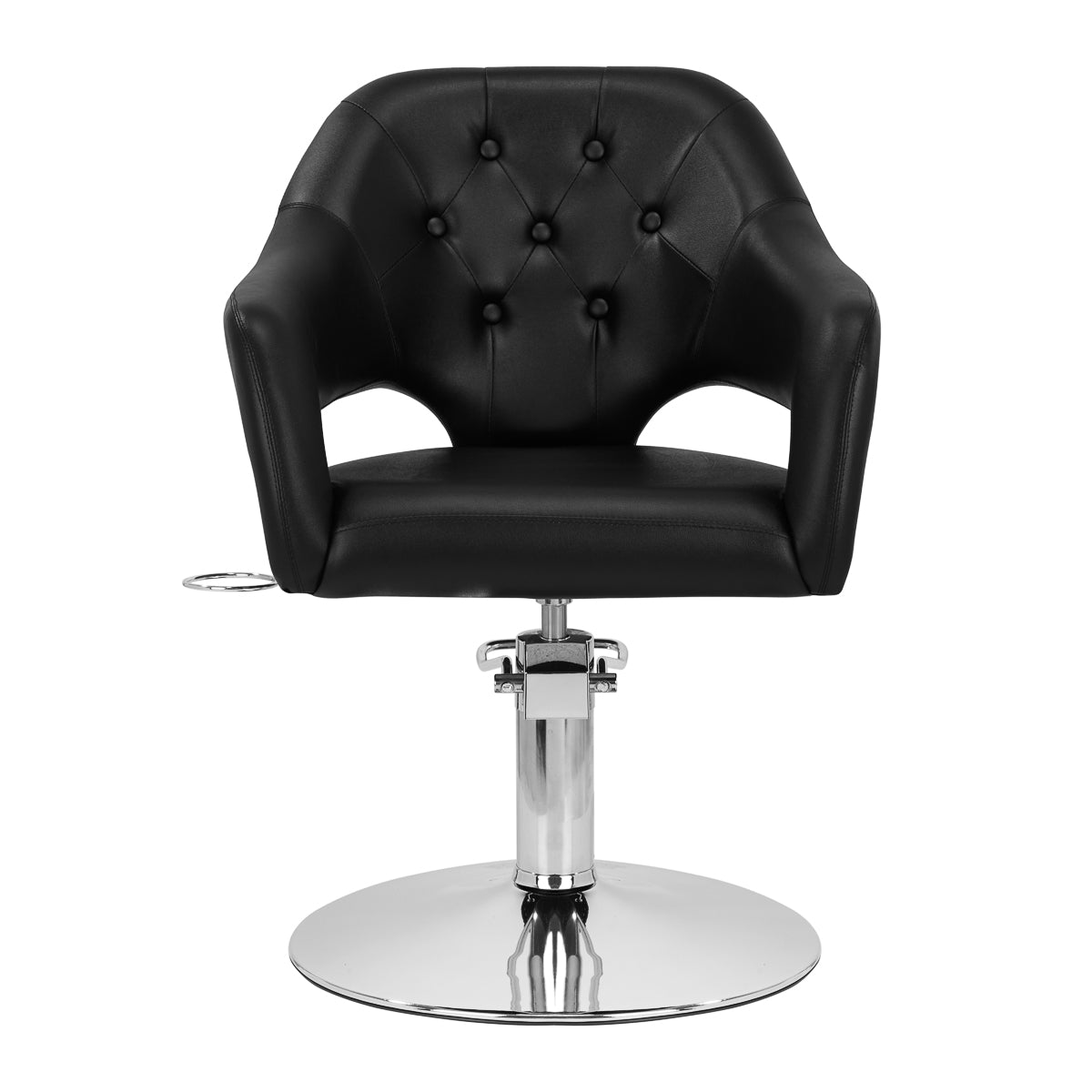 Gabbiano Parma Hair Salon Styling Chair Black - front view on a white background