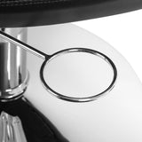 Gabbiano Parma Hair Salon Styling Chair Black - close-up of the upholstery, frame and footrest details