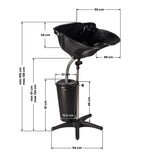 Gabbiano Portable Backwash Unit with 10 Litres Tank - dimensions and measurements shown