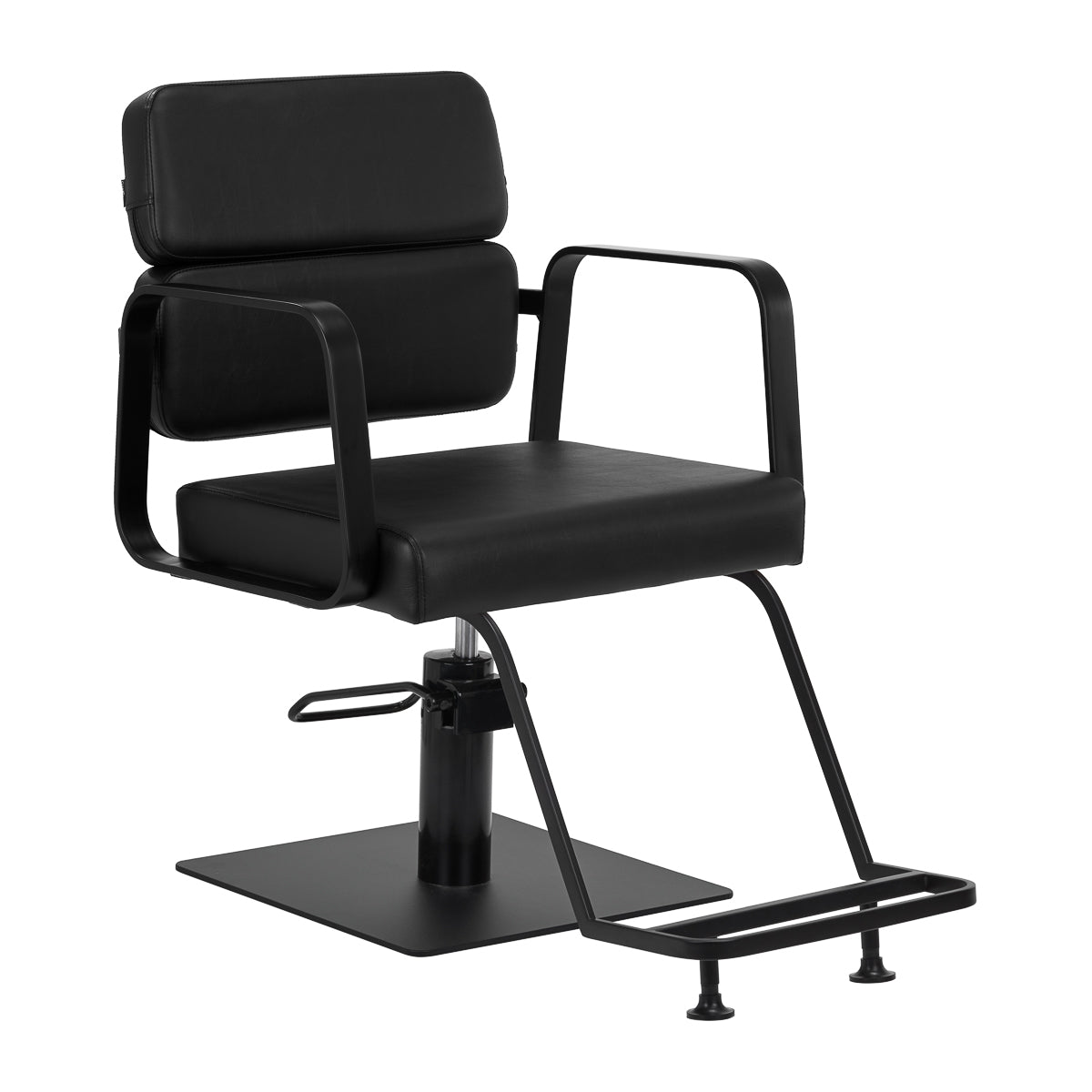 Gabbiano Porto-BM Hair Salon Styling Chair Black - angled front view on a white background