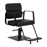 Gabbiano Porto-BM Hair Salon Styling Chair Black - angled front view on a white background