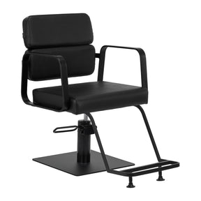 Gabbiano Porto-BM Hair Salon Styling Chair Black - angled front view on a white background