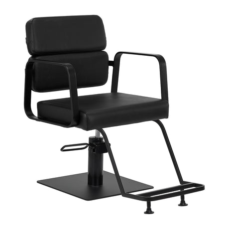 Gabbiano Porto-BM Hair Salon Styling Chair Black - angled front view on a white background