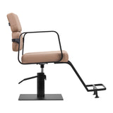 Gabbiano Porto-BM Hair Salon Styling Chair Black & Beige - side view on a white background