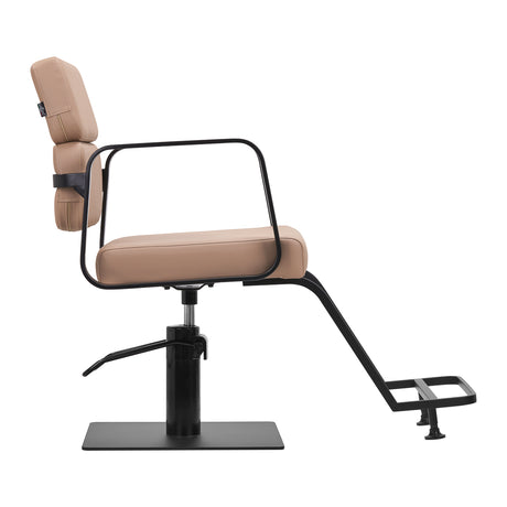 Gabbiano Porto-BM Hair Salon Styling Chair Black & Beige - side view on a white background