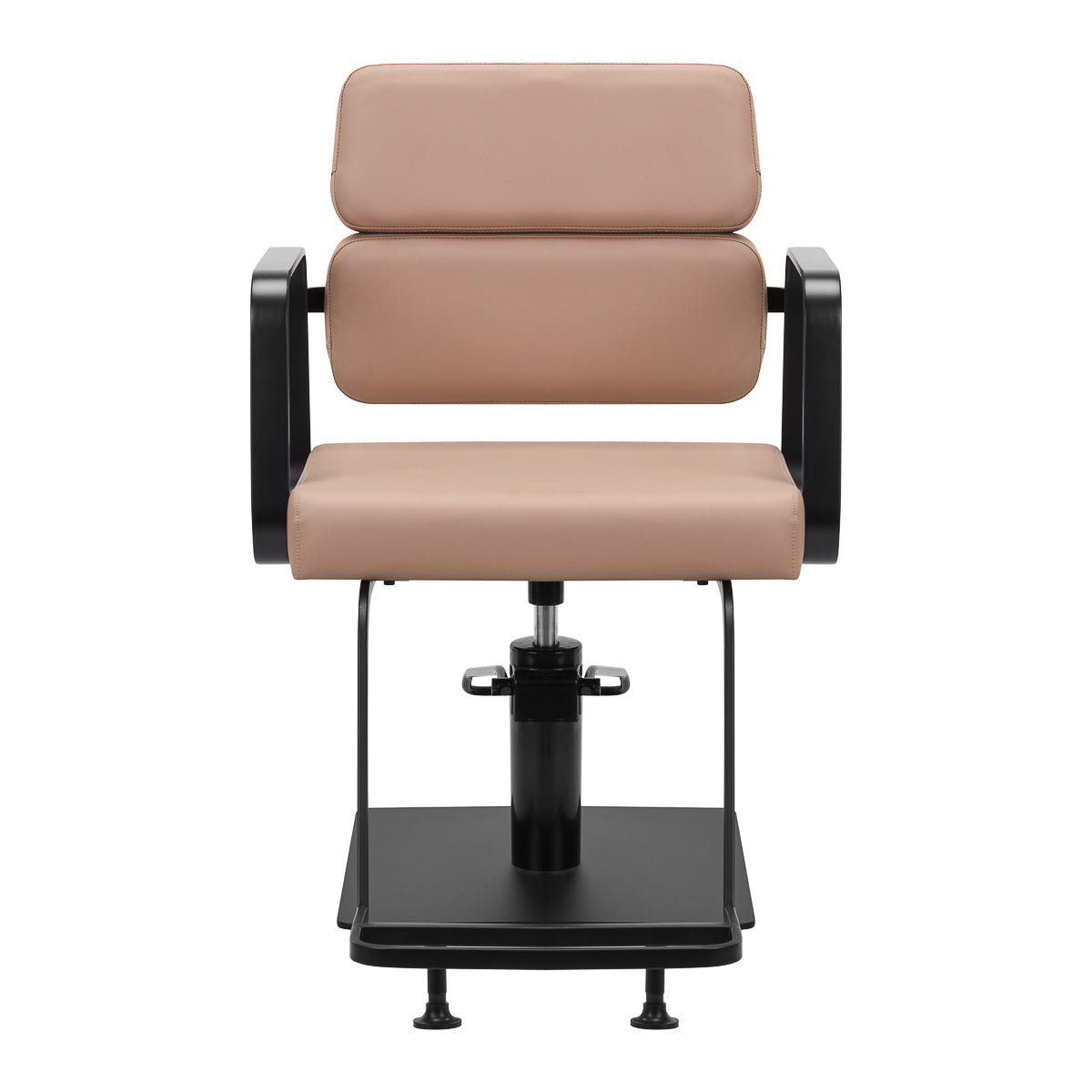 Gabbiano Porto-BM Hair Salon Styling Chair Black & Beige - front view on a white background