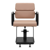 Gabbiano Porto-BM Hair Salon Styling Chair Black & Beige - front view on a white background