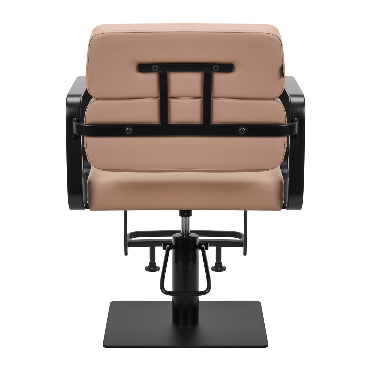 Gabbiano Porto-BM Hair Salon Styling Chair Black & Beige - rear view on a white background