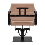 Gabbiano Porto-BM Hair Salon Styling Chair Black & Beige - rear view on a white background