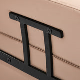 Gabbiano Porto-BM Hair Salon Styling Chair Black & Beige - close-up of the upholstery and construction details