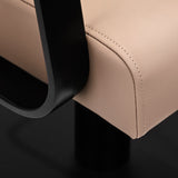 Gabbiano Porto-BM Hair Salon Styling Chair Black & Beige - close-up of the upholstery and construction details