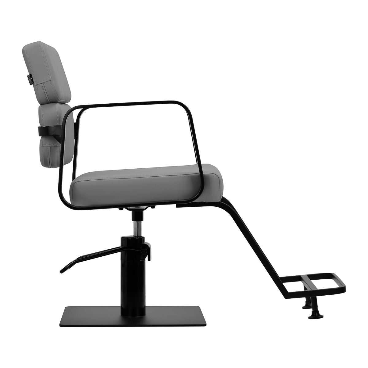 Gabbiano Porto-BM Hair Salon Styling Chair Black & Grey - side view on a white background
