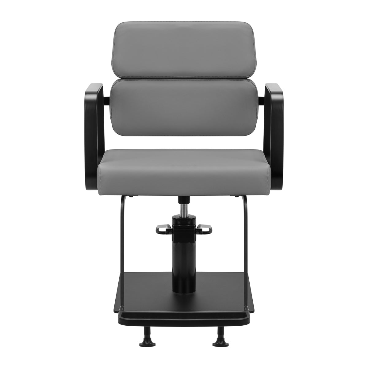 Gabbiano Porto-BM Hair Salon Styling Chair Black & Grey - front view on a white background