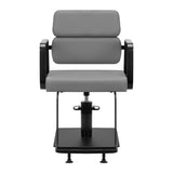 Gabbiano Porto-BM Hair Salon Styling Chair Black & Grey - front view on a white background