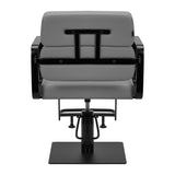 Gabbiano Porto-BM Hair Salon Styling Chair Black & Grey - rear view on a white background