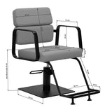 Gabbiano Porto-BM Hair Salon Styling Chair Black & Grey - close-up of the upholstery, frame and footrest details