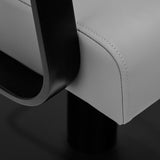 Gabbiano Porto-BM Hair Salon Styling Chair Black & Grey - close-up of the upholstery and construction details