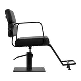 Gabbiano Porto-BM Hair Salon Styling Chair Black - rear view on a white background