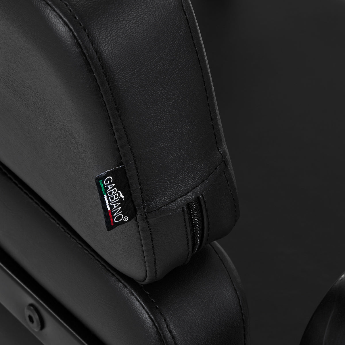 Gabbiano Porto-BM Hair Salon Styling Chair Black - close-up of the upholstery and construction details