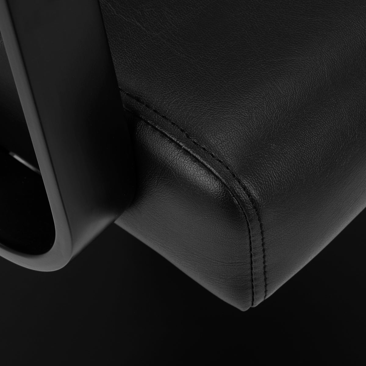 Gabbiano Porto-BM Hair Salon Styling Chair Black - close-up of the upholstery and construction details