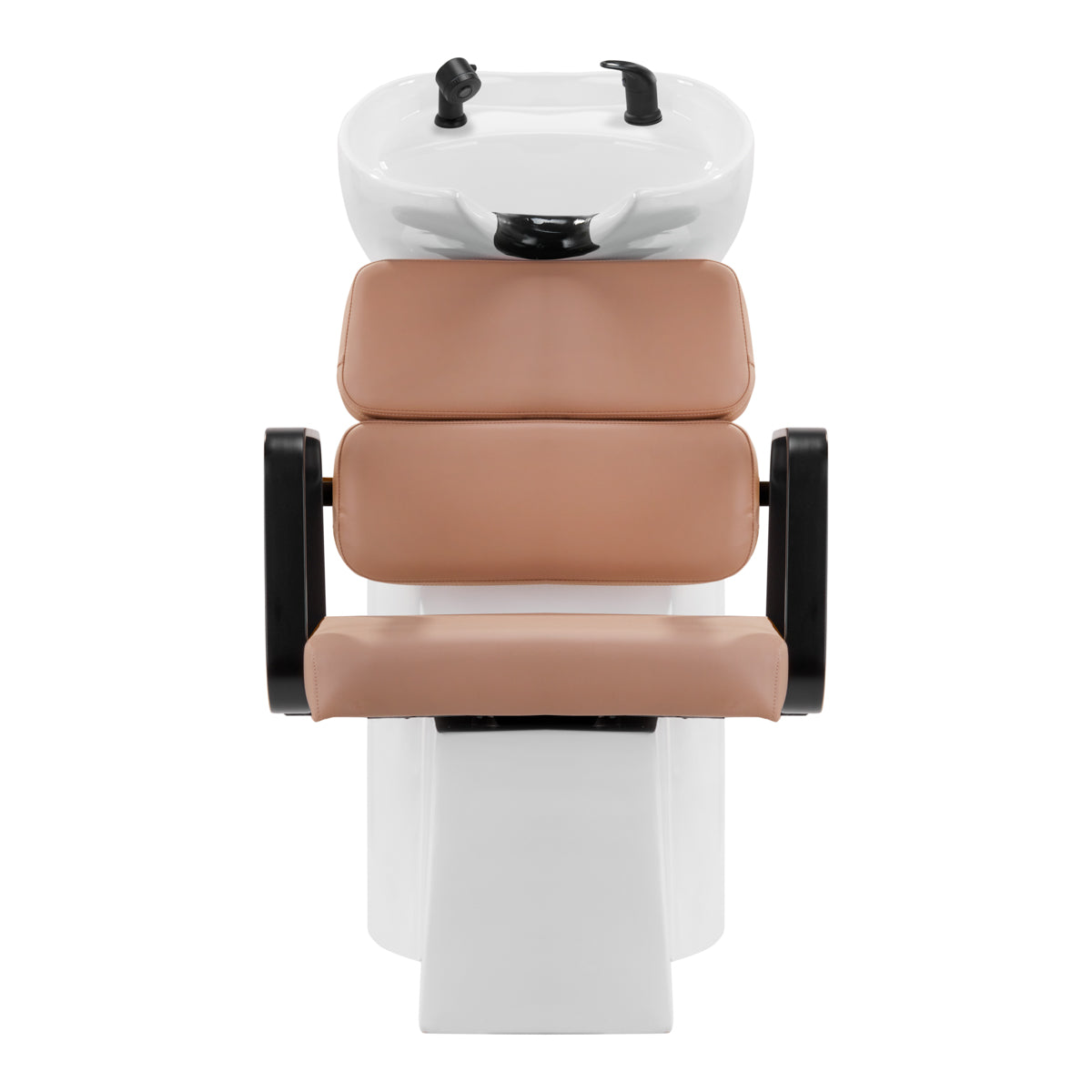 Gabbiano Porto-BM Hair Wash Unit Beige & Black - front view of the complete wash unit