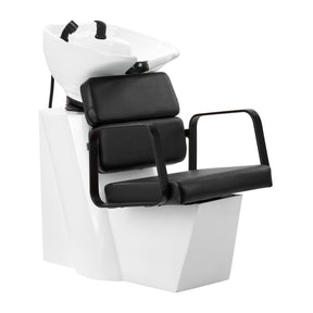 Gabbiano Porto-BM Hair Wash Unit Black - full product view at an angle on a white background