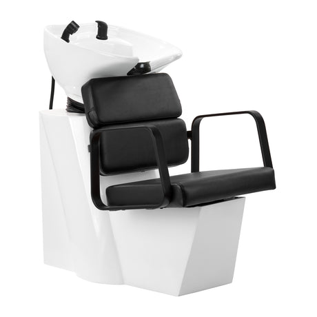 Gabbiano Porto-BM Hair Wash Unit Black - full product view at an angle on a white background