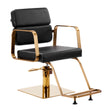 Gabbiano Porto-GM Hair Salon Styling Chair Black - angled front view on a white background