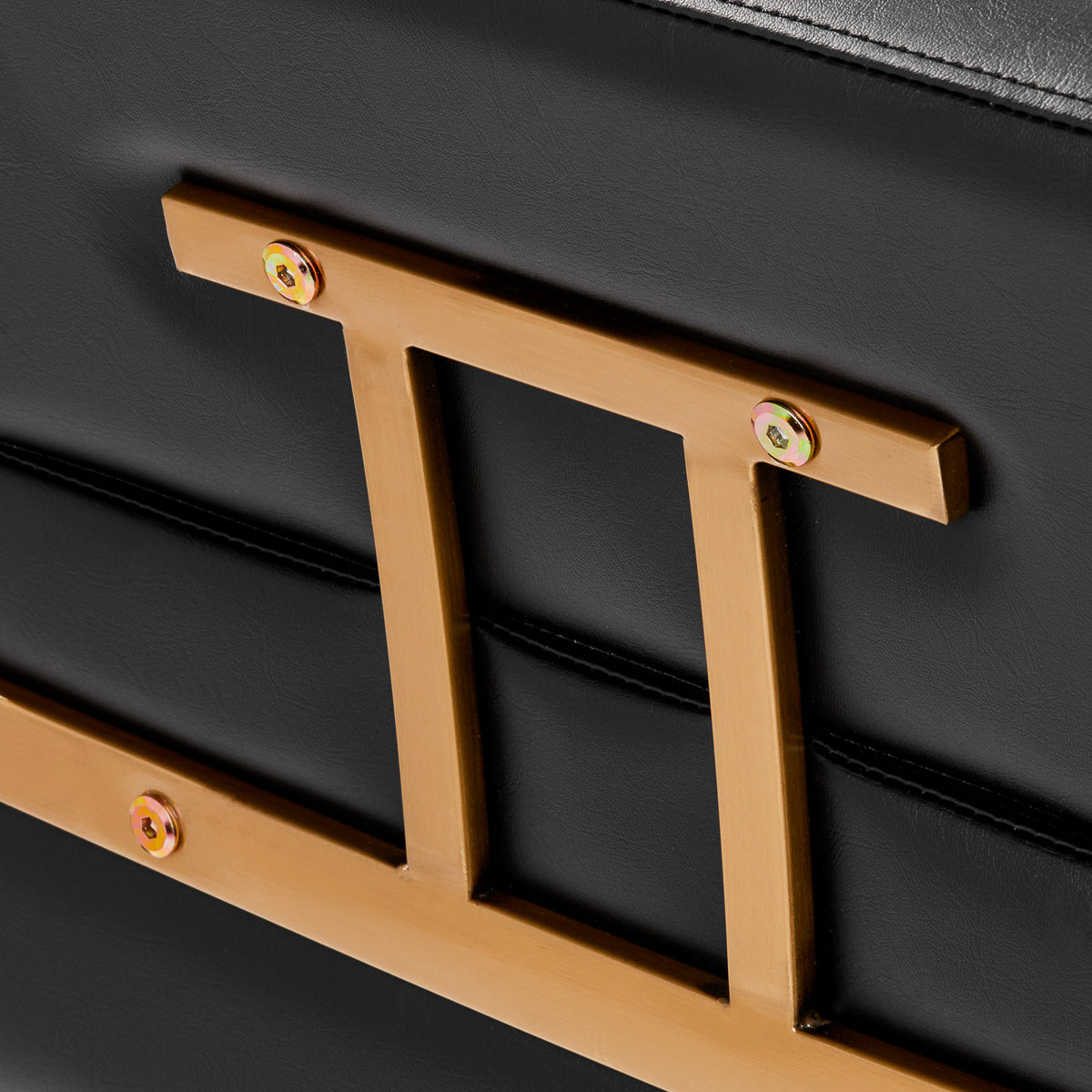 Gabbiano Porto-GM Hair Salon Styling Chair Black - close-up of the upholstery and construction details