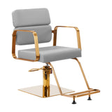 Gabbiano Porto-GM Hair Salon Styling Chair Grey - angled front view on a white background