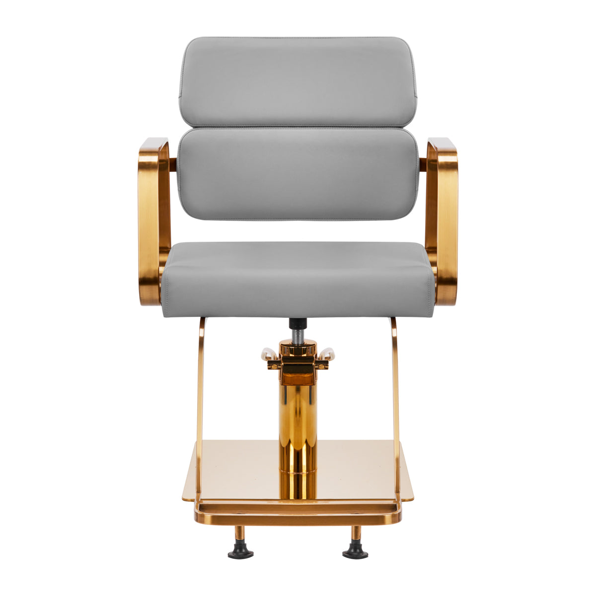 Gabbiano Porto-GM Hair Salon Styling Chair Grey - front view on a white background