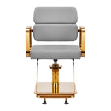 Gabbiano Porto-GM Hair Salon Styling Chair Grey - front view on a white background