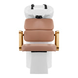 Gabbiano Porto-GM Hair Wash Unit Beige & Gold - front view of the complete wash unit