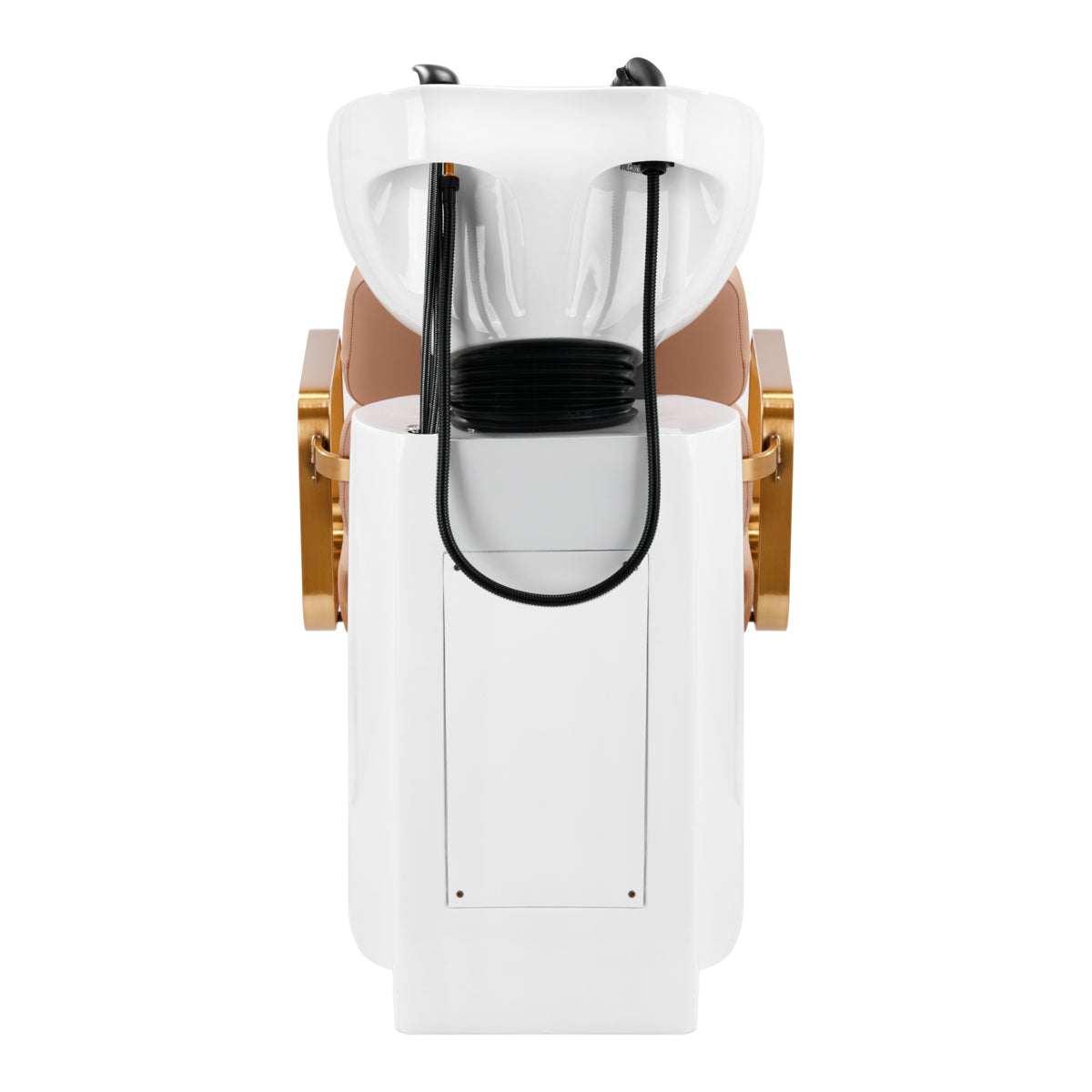 Gabbiano Porto-GM Hair Wash Unit Beige & Gold - side view of the complete wash unit
