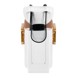 Gabbiano Porto-GM Hair Wash Unit Beige & Gold - side view of the complete wash unit