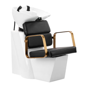 Gabbiano Porto-GM Hair Wash Unit Black - full product view at an angle on a white background
