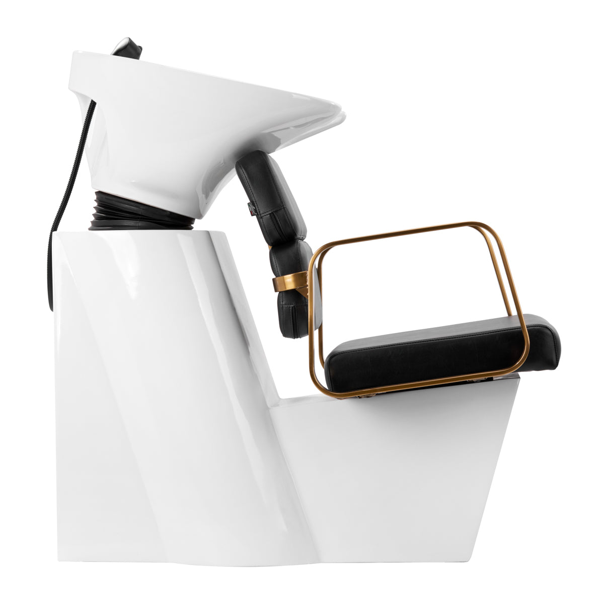 Gabbiano Porto-GM Hair Wash Unit Black - side view of the complete wash unit