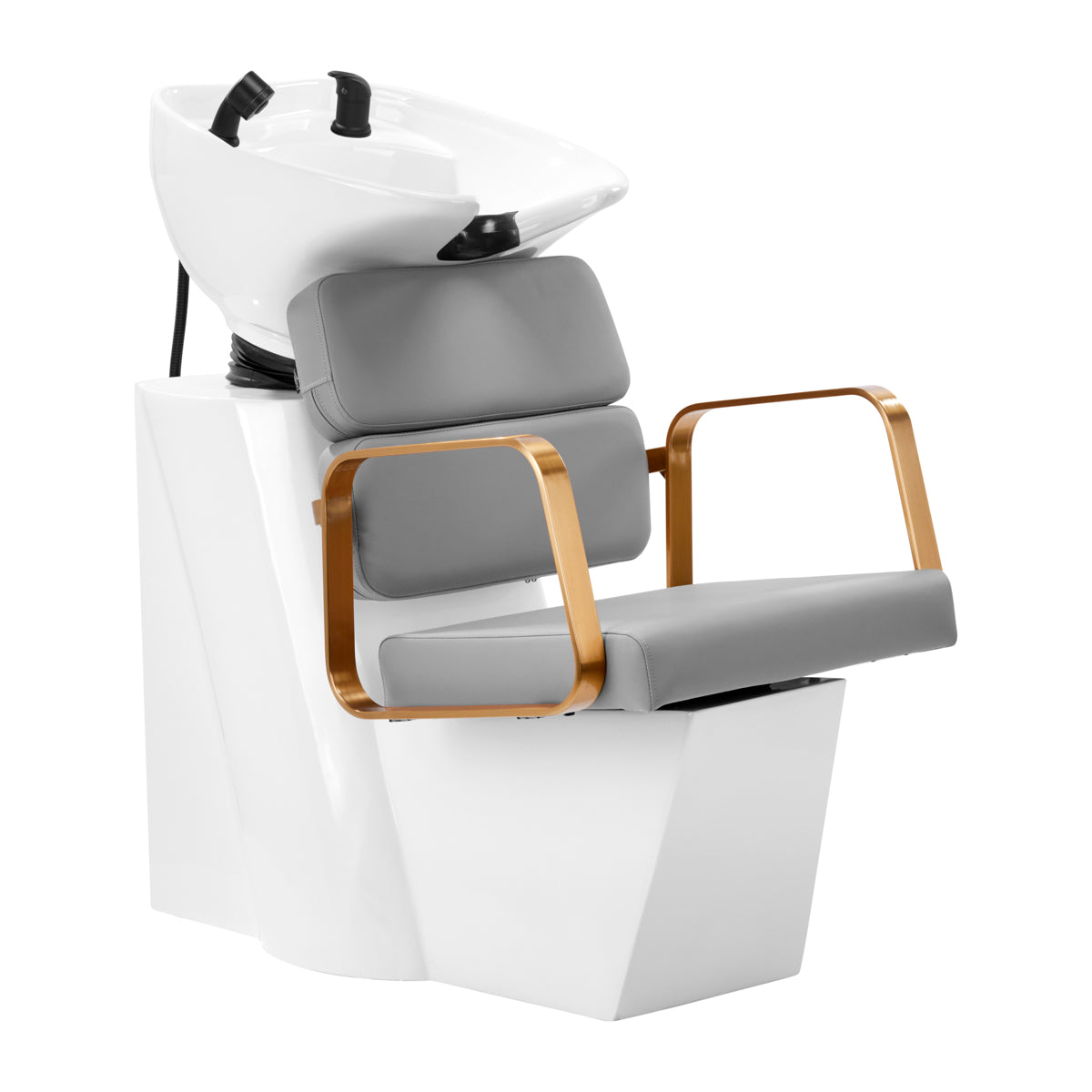 Gabbiano Porto-GM Hair Wash Unit Grey - full product view at an angle on a white background