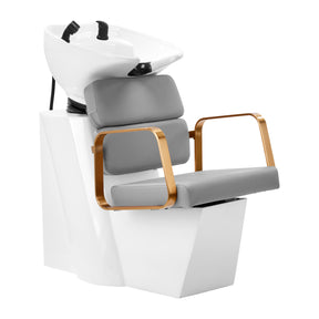 Gabbiano Porto-GM Hair Wash Unit Grey - full product view at an angle on a white background