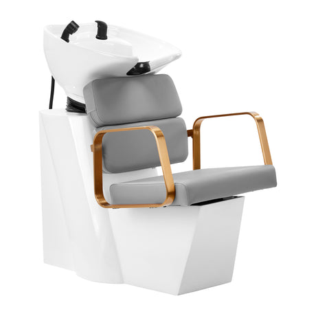 Gabbiano Porto-GM Hair Wash Unit Grey - full product view at an angle on a white background