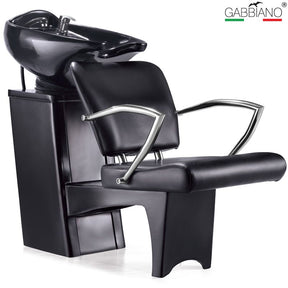 Gabbiano Q-2278 Hairdressing Backwash Unit Black - full product view at an angle on a white background